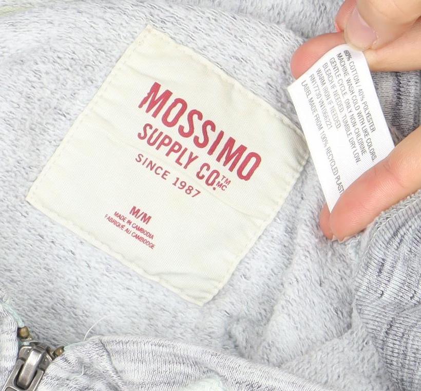 Mossimo Supply Co Women Grey Full Zip Hoodie M Hooded Casual Cotton Blend
