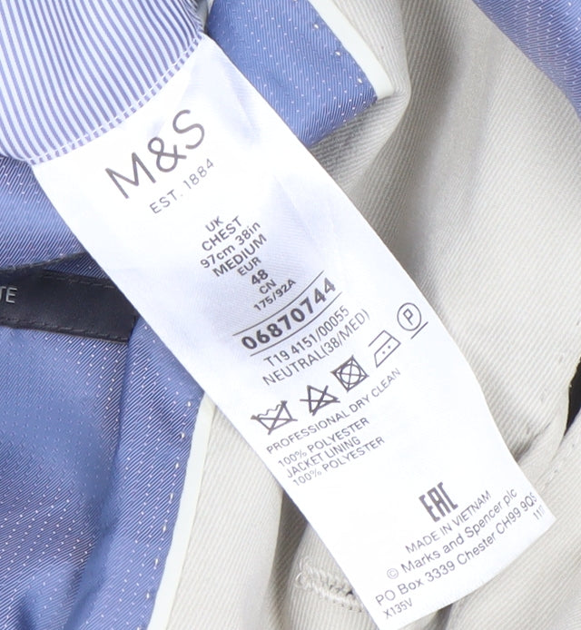 Marks and Spencer Men's Beige 38in Classic Two-Button Blazer