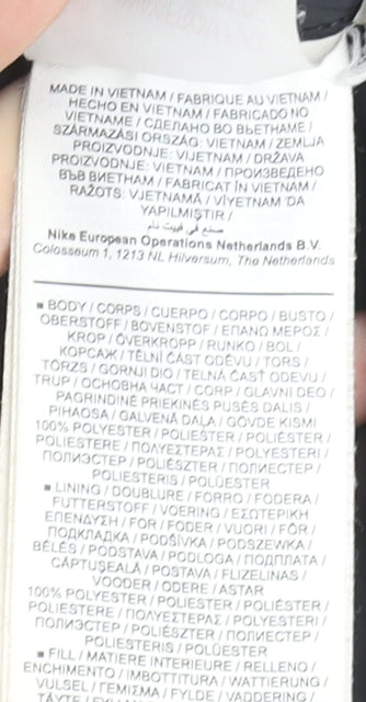 Nike Boys Black Puffer Jacket XL Hooded Winter Coat