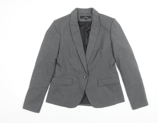 Next Women Grey Tailoring Single-Breasted Blazer Size 12
