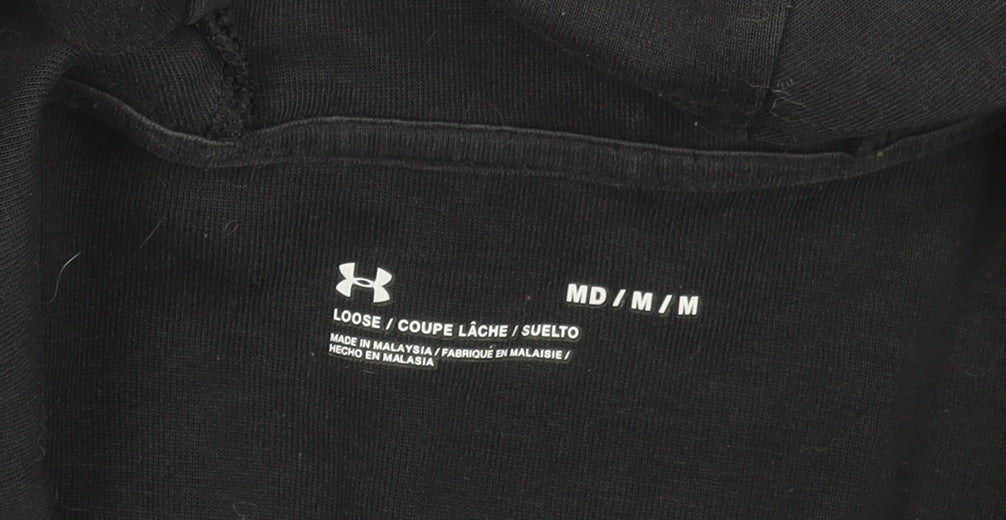 Under Armour Men’s Black Medium Pullover Hoodie Loose Fit Project Rock Gym Wear