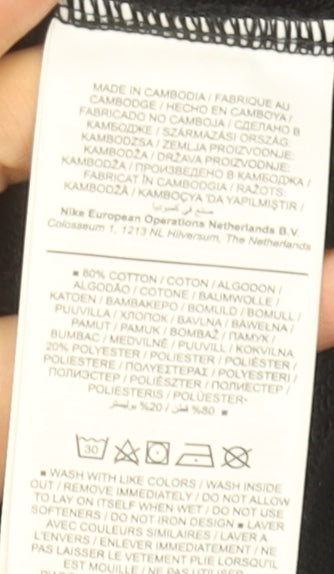 Nike Womens Black XS Cropped Hoodie Cotton Blend Pullover