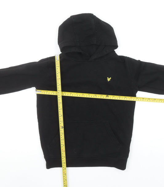 Lyle & Scott Boys Black Hoodie 9-10 Years Cotton Blend Pullover