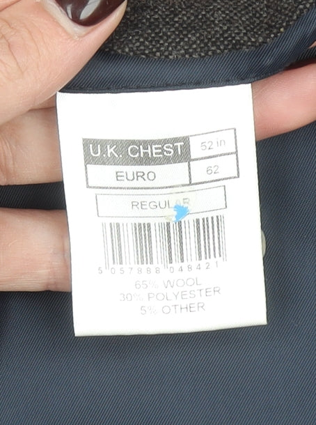 Racing Green Men’s Brown Wool Blend Tailored Fit 52R Blazer Jacket