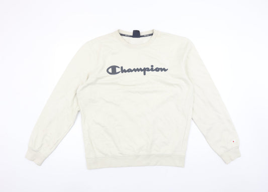 Womens UK Size L Champion Beige Pullover Sweatshirt