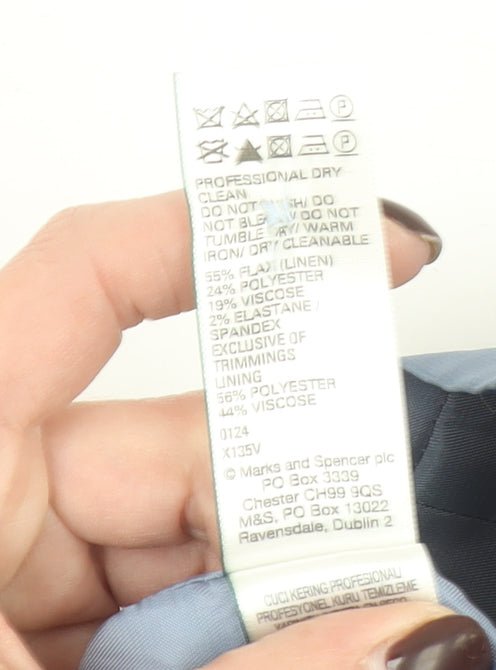 Marks and Spencer Men's Light Blue Linen Waistcoat Size 36 Regular