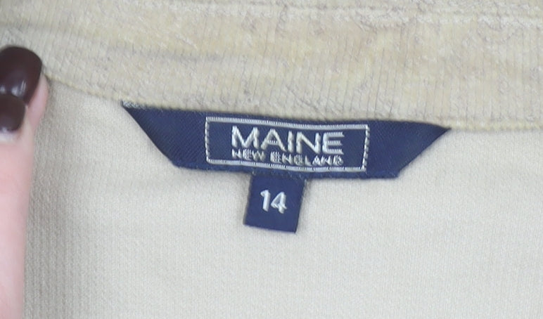 Maine New England Women's Beige Corduroy Blazer UK 14 Single Breasted Jacket