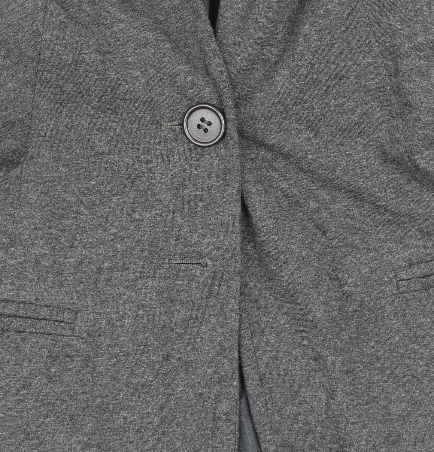 Stradivarius Womens Grey L Slim Fit Single Breasted Blazer Jacket