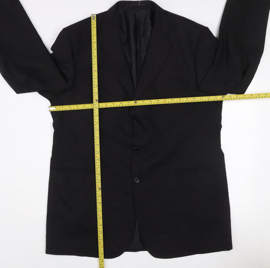 Marks and Spencer Men's Black 46L Wool Blend Single Breasted Jacket