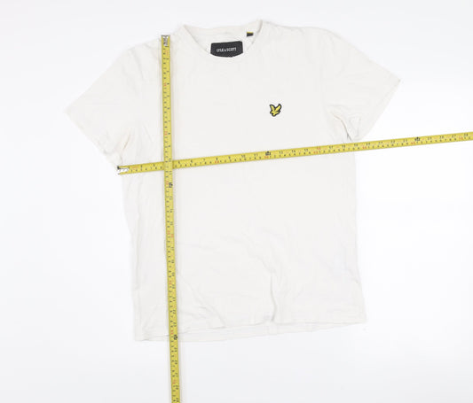 Lyle & Scott Men's White Cotton Crew Neck Short Sleeve T-Shirt Size S