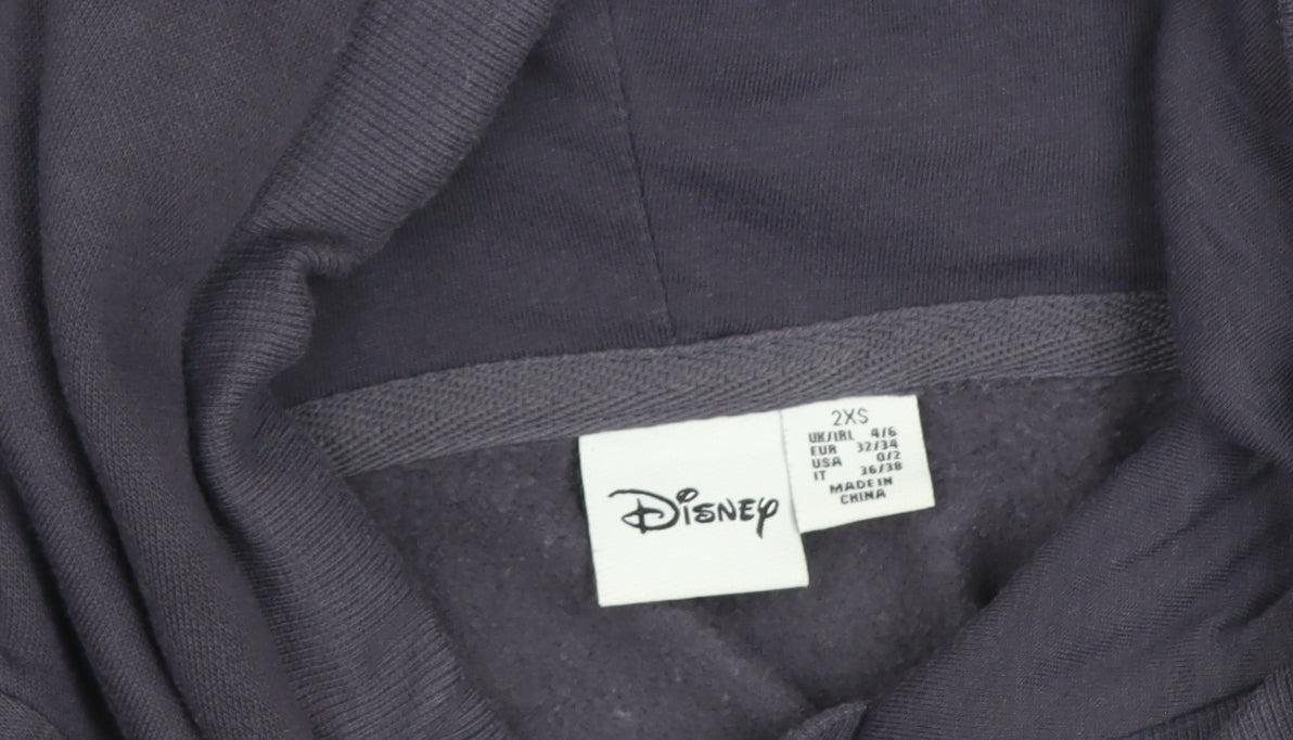Disney Womens Navy Dumbo Hoodie 2XS Pullover Hooded Sweatshirt