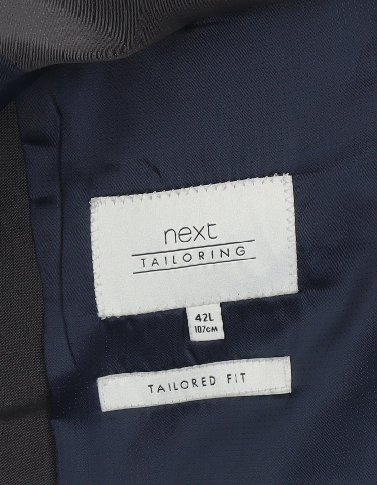 Next Tailoring Men's Grey 42L Tailored Fit Wool Blend Blazer