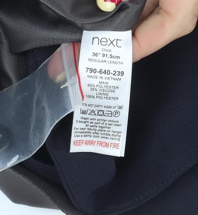 Next Men's Blue Regular Fit Waistcoat Size 36 Formal Classic Style