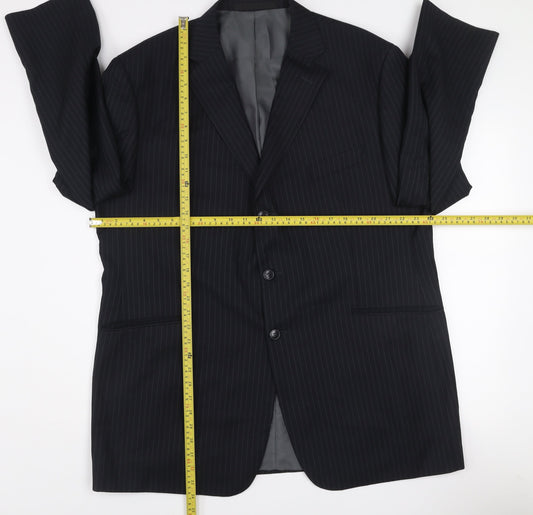 Marks and Spencer Men’s Navy Stripe 46L Long Suit Jacket