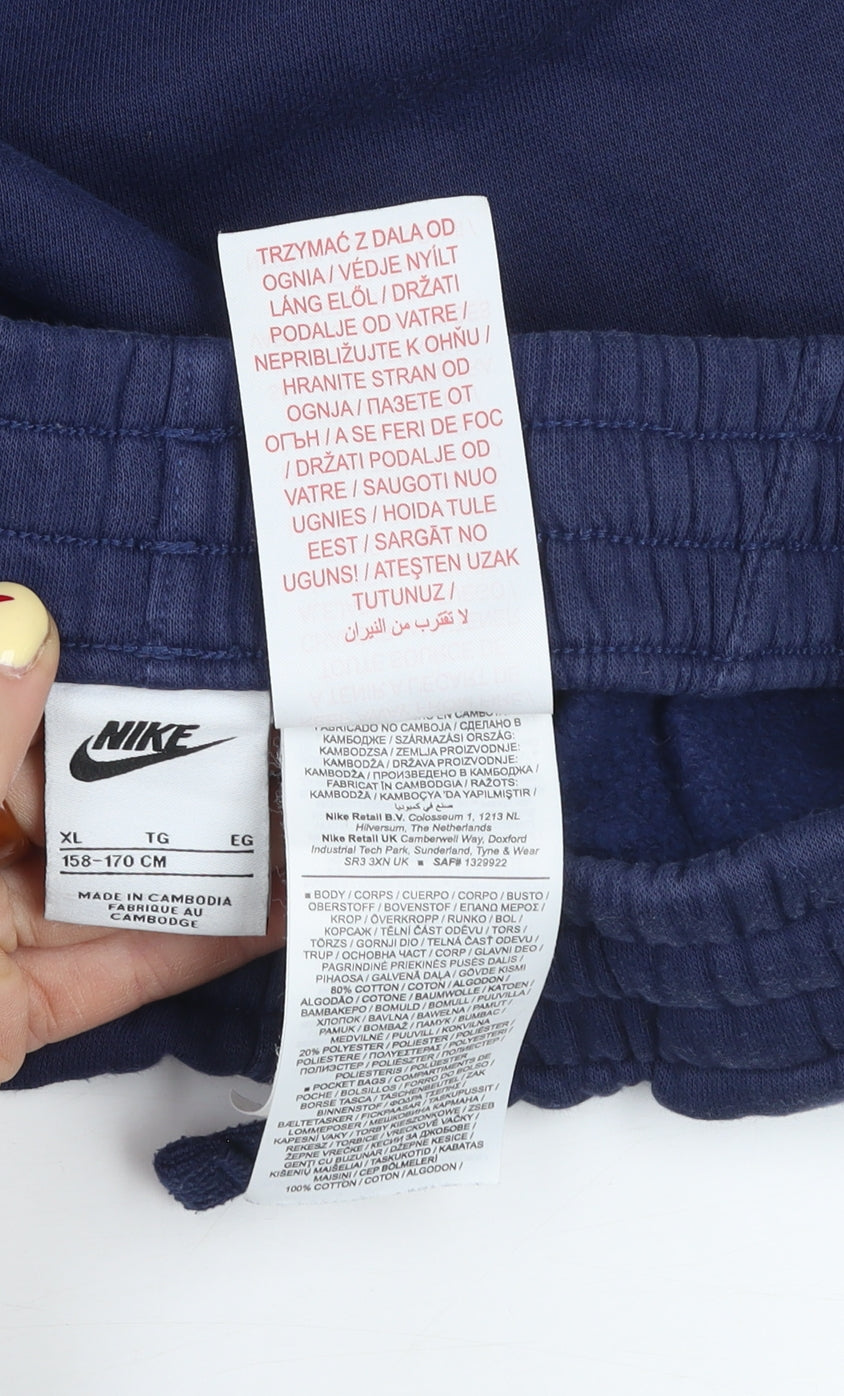 Nike Men Blue XL Fleece Jogger Sweatpants Tapered Fit Activewear