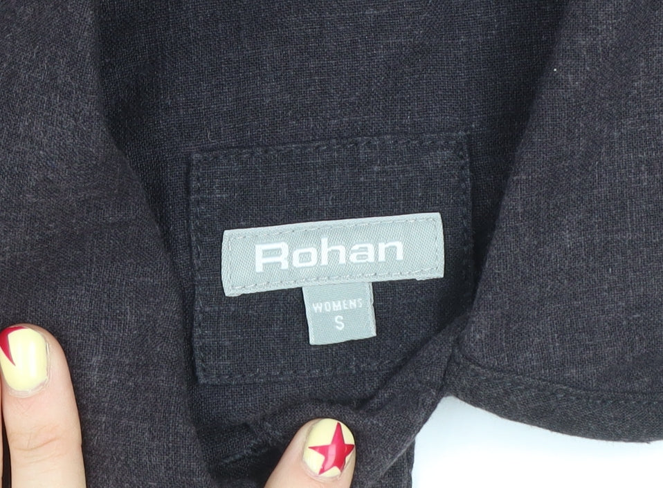Additional view of Rohan unisex black linen blend long sleeve button-up shirt s