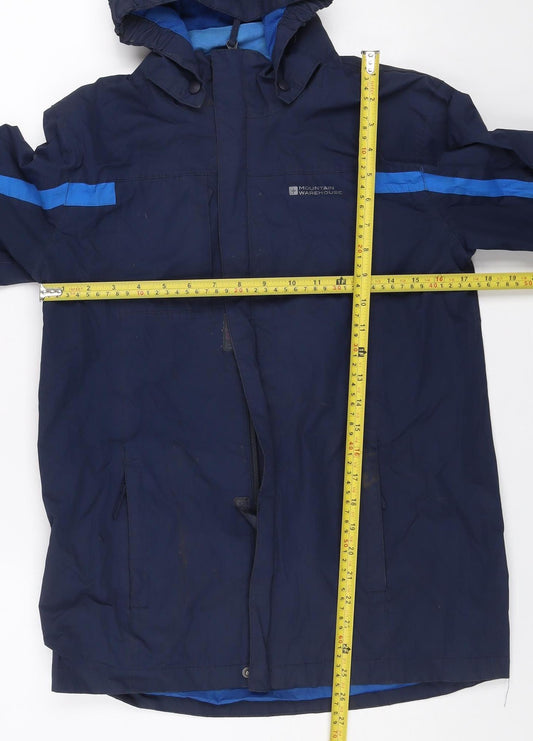 Mountain Warehouse Boys Blue Hooded Waterproof Parka Jacket 13 Years