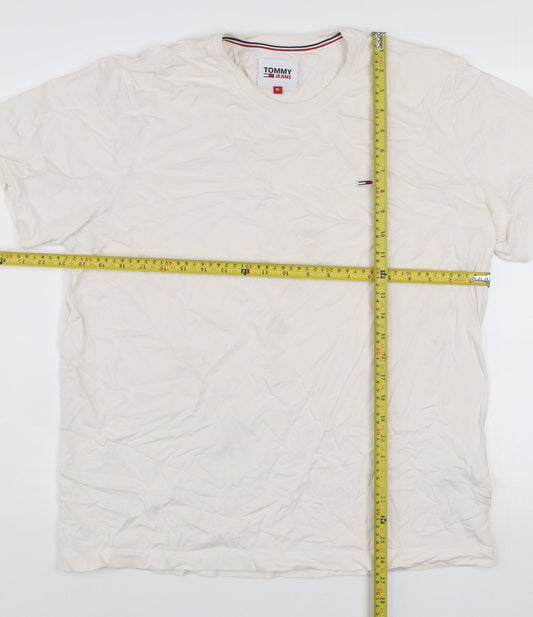 Tommy Jeans Men’s White Cotton Crew Neck Short Sleeve T-Shirt XL
