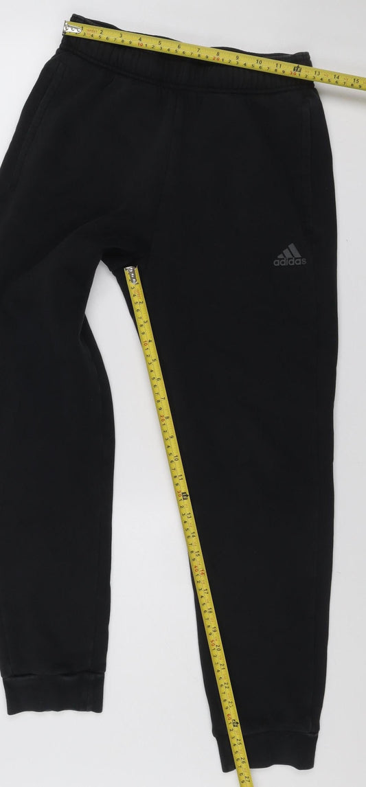 Adidas Women Black L Jogger Sweatpants Elastic Waist Pockets