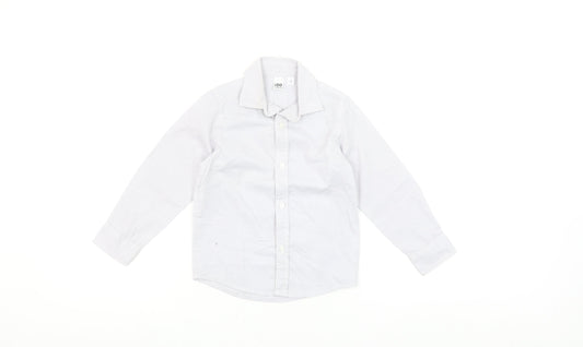 iDO Boys White 4 Years Button-Up Long Sleeve Cotton Shirt