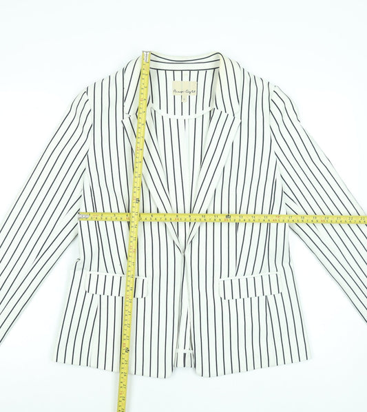 Phase Eight Women’s White Striped Blazer UK 14 Classic Work Jacket