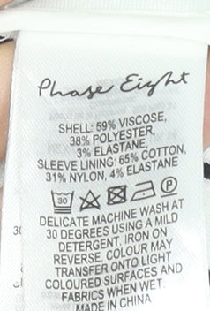 Phase Eight Women’s White Striped Blazer UK 14 Classic Work Jacket