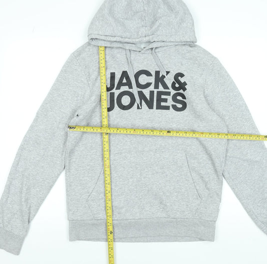 Mens UK Size S JACK & JONES Grey Pullover Hoodie