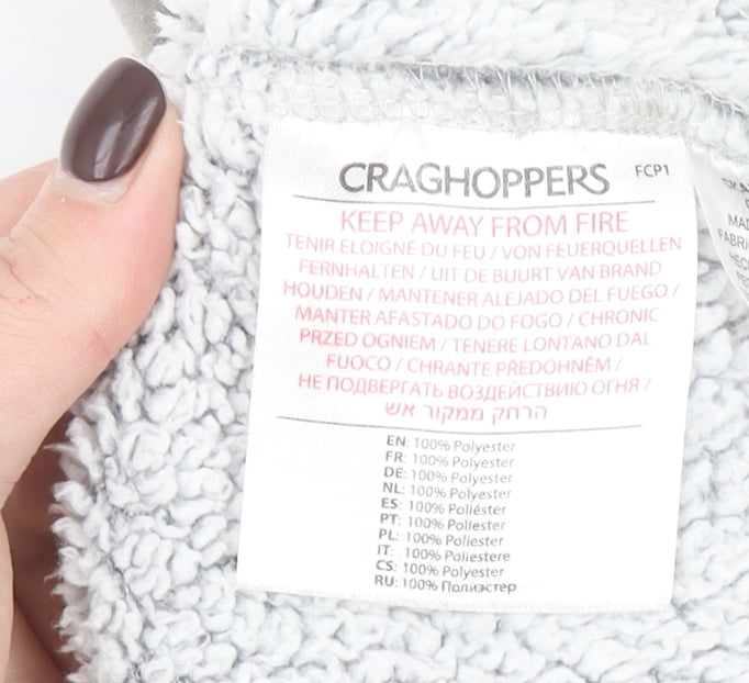 Additional view of Craghoppers girls’ grey fleece hooded full zip jacket age 5-6 years