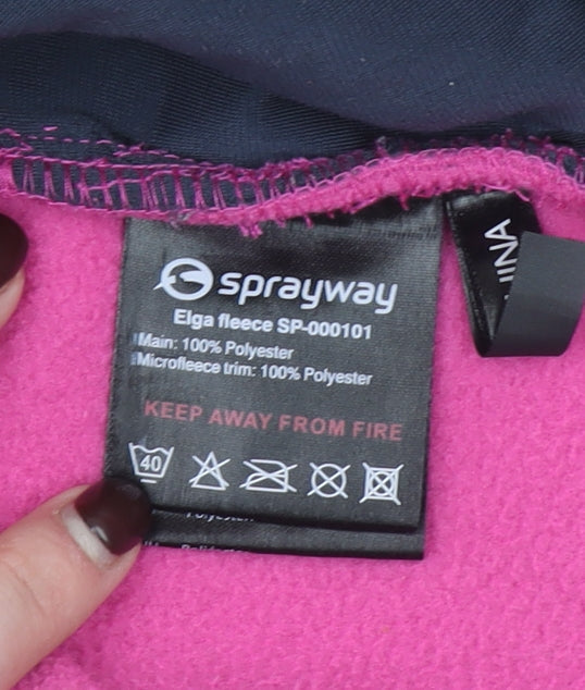 Sprayway Girls Pink Full Zip Fleece Jacket Age 12-13 Lined Lightweight Outdoor
