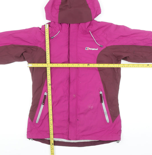 Berghaus Womens Pink Waterproof Hooded Rain Jacket Size 8