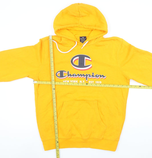 Mens UK Size M Champion Yellow Pullover Hoodie