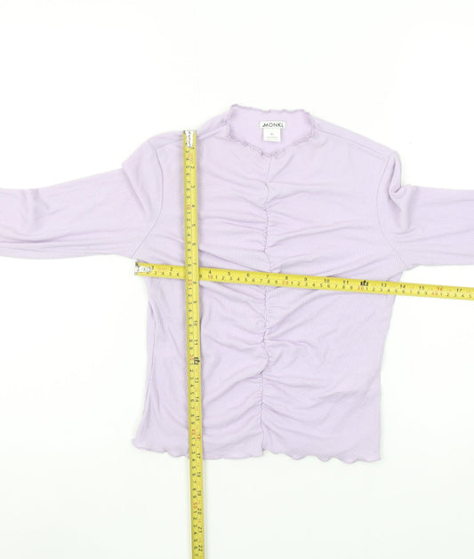 Womens UK Size XS Monki Purple Cropped T-Shirt