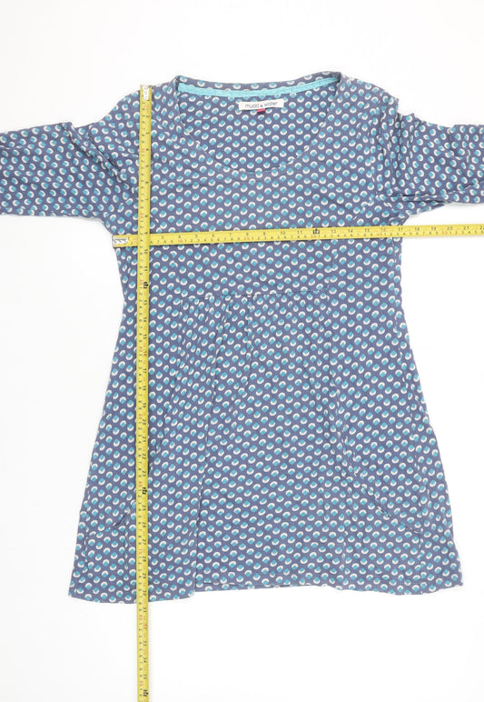 Mudd & Water Women’s Blue Geometric A-Line Cotton Dress Size 14