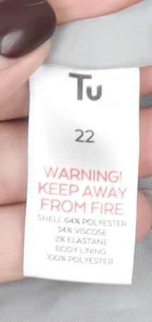 Tu Woman Grey Pinstripe Single-Breasted Blazer Size 22