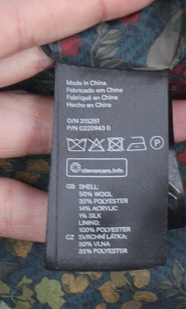 H&M L.O.G.G. Women’s Brown Tweed Wool Blend Blazer Jacket Size 10