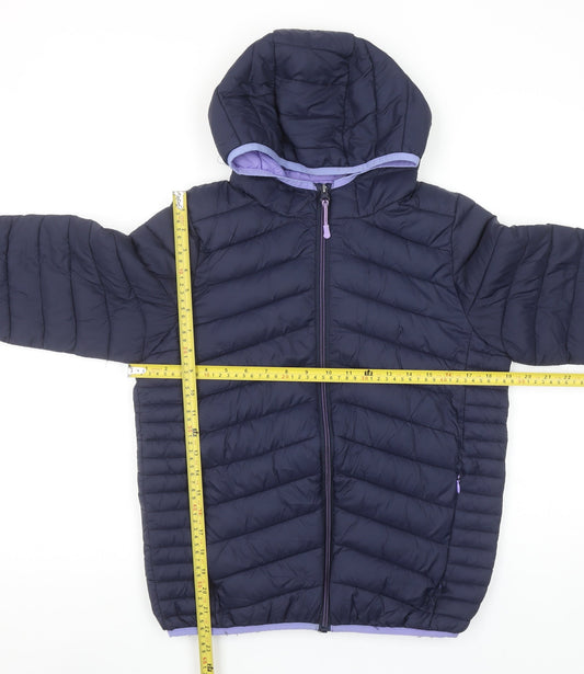Marks and Spencer Girls Blue Hooded Puffer Jacket 13-14 Years