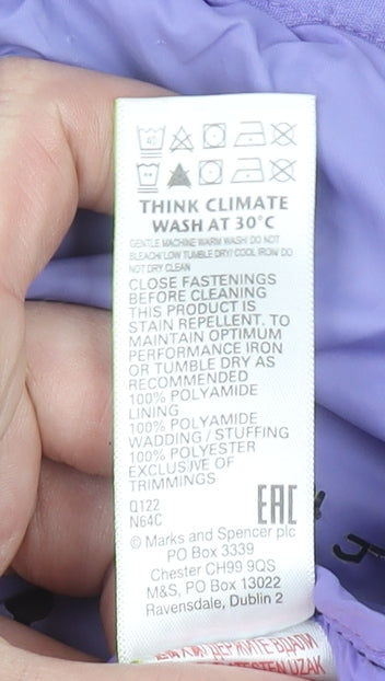 Marks and Spencer Girls Blue Hooded Puffer Jacket 13-14 Years