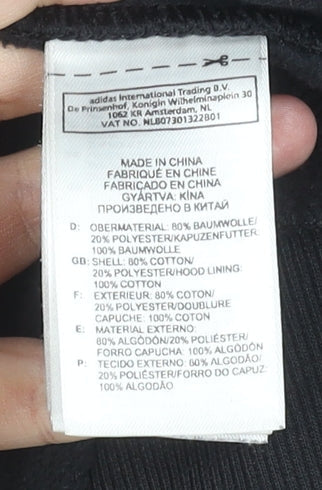 Adidas Men's Black Full Zip Hoodie Size M Sportswear Essentials