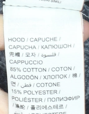 Superdry Women's Black Hoodie Small Pullover Graphic Print Cotton Blend