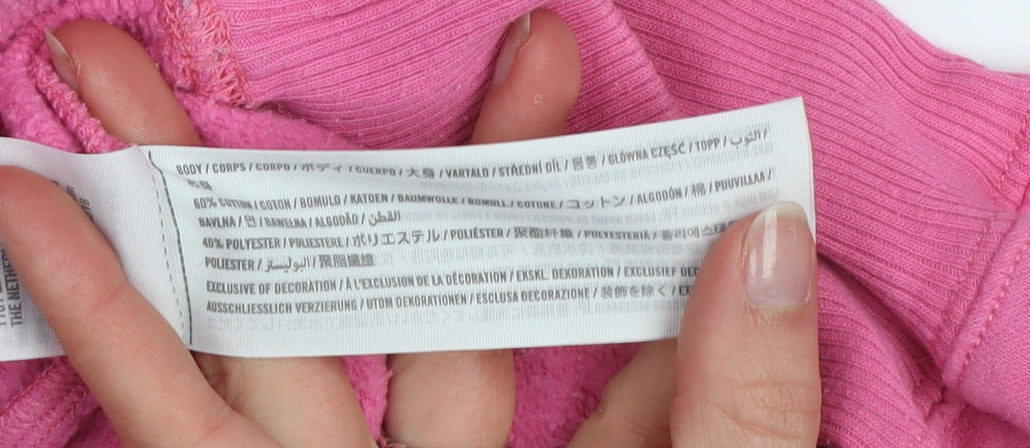 Hollister Womens Pink Cotton Blend Crew Neck Sweatshirt Size S