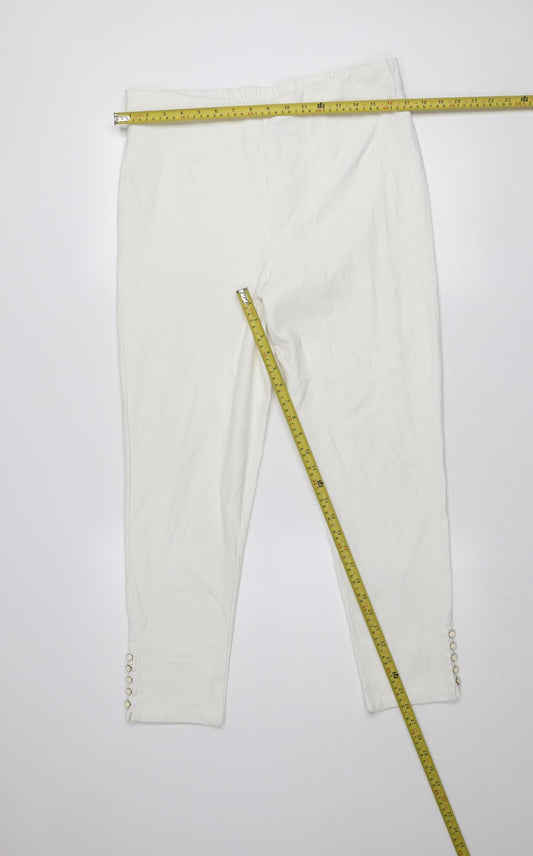 Womens UK Size 3XL FFU Slim Fit Casual Travel Ivory Trousers