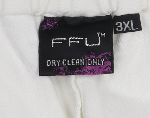 Womens UK Size 3XL FFU Slim Fit Casual Travel Ivory Trousers