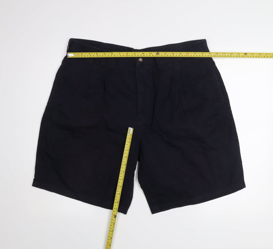 St. Bernard Men's Blue Chino Shorts Size 40 Regular Fit Casual Cotton