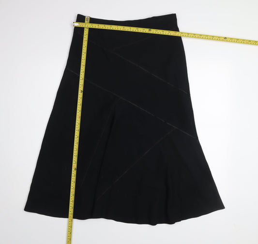 Marks and Spencer Women's Black Midi A-Line Skirt Size 12