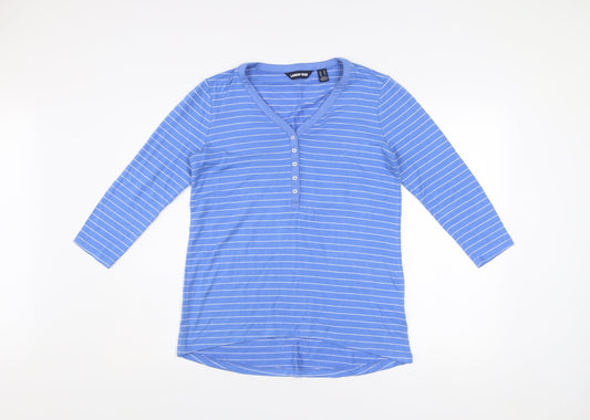 Womens UK Size XS Lands' End Blue Jersey T-Shirt