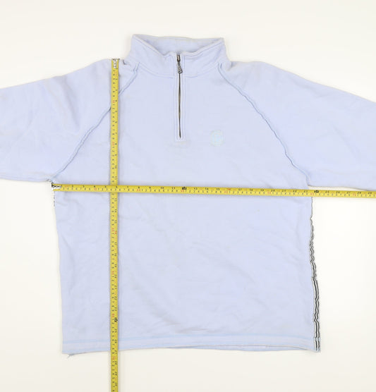 Mens UK Size L Crew Clothing Co. Blue 1/2 Zip Sweatshirt
