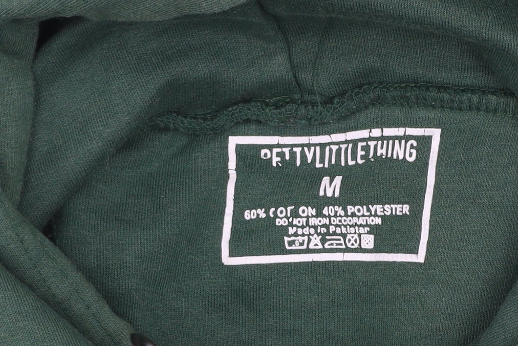 Unisex Adults UK Size M PRETTYLITTLETHING Green Pullover Hoodie