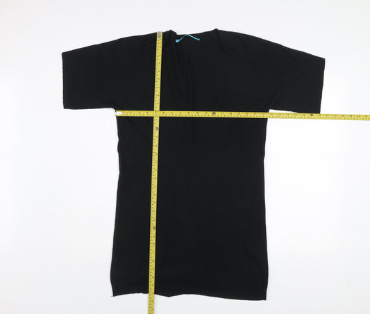 Oasis Women's Black Size 12 V-Neck Knit Bodycon Dress