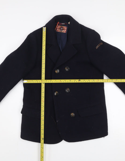 Womens UK Size 12 Scotch Shrunk Blue Pea Coat