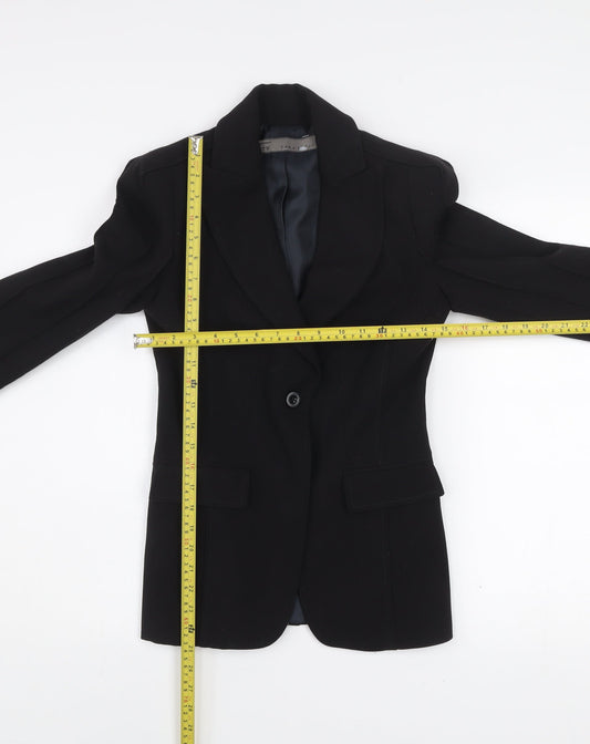 Zara Basic Women's Black Tailored One-Button Blazer Size S